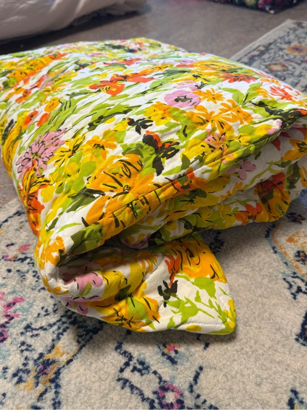 vintage nettle creek bedspreads 70’s floral queen full duvet multicolor retro